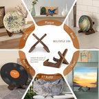 ANBOXIT Bowl Stands for Display, 6.5 Inch Plate Holder, Wooden Easel Frame Holder, Display Stand for Large Deep Platters and Dishes, 6.5" H x 8.5" W x 7.8" D (For Bowls under 5" in Depth)