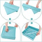 Bra Storage Drawers Organizer for Clothing Underwear Drawer Organizer Dividers Foldable Storage Cube Bins for Bra,Socks, Underwear,3 Pack （Light Green）
