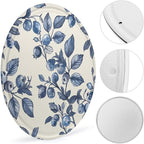 Wall Picture, with Blueberry Flower Pattern Printed Circular Iron Hanging Picture,Wall Art Decor,Home for Bedroom Living Room Bathroom Decor,Iron Painting 11.8X11.8 in