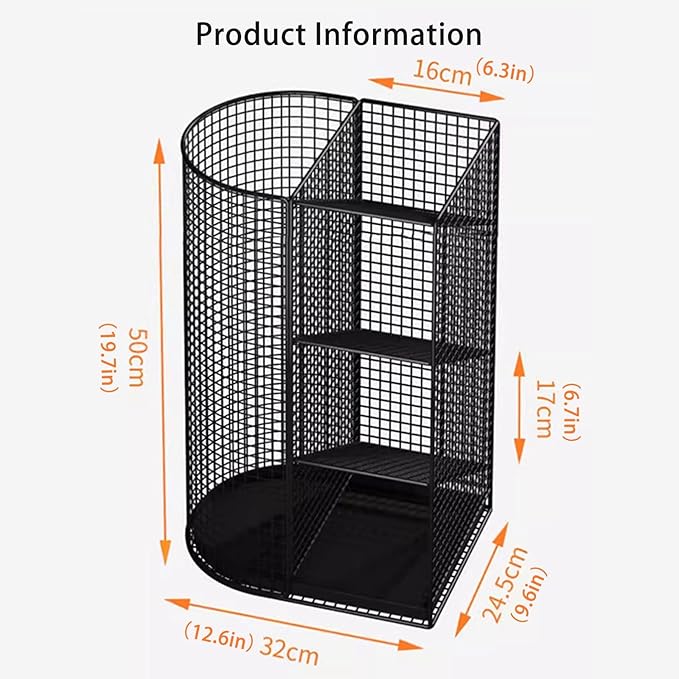 Commercial Metal Umbrella Holder Indoor Large-Capacity Umbrella Storage Shelf Umbrella Basket with Removable Drip Tray for Entryway Metal Entrance Umbrellas Organizer(White)