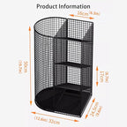 Commercial Metal Umbrella Holder Indoor Large-Capacity Umbrella Storage Shelf Umbrella Basket with Removable Drip Tray for Entryway Metal Entrance Umbrellas Organizer(Black)