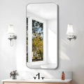 BONEWEI Silver Bathroom Mirror,20x40 inch Wall Mirror for Bathroom Wall Mounted,Rectangle Mirror for Bathroom Over Sink,Modern Frame Round Corner for Living Room,Bedroom Entryway,Horizontal/Vertical