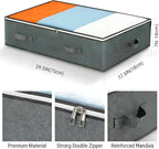 4 Pack Under Bed Storage, Closet Organizers and Storage Containers with Clear Window Foldable Underbed Storage Bags for Clothes,Shoes, Blankets Pillows, Linen Sheets, Grey 60L