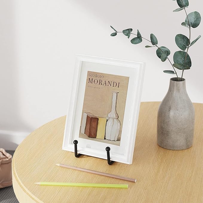 HONGYUTAI 3 Pack 4.5 Inch Plate Stands for Display Picture Stand - 4.5 Inch Vinyl Table Top Display, Metal Frame Holders Decorative Plate for Book , Picture, Photo and Platter, Tabletop Art, Black