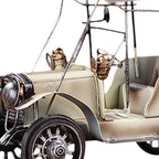 Vintage Car Model Miniature Sculpture Novelty Antique Retro Decoration Desk Bookshelf Collectible Vehicles Tabletop Ornament, White