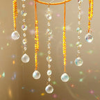 Artilady Dream Catchers with Crystals - Large Boho Yellow Moon Dream Catcher Wall Decor House Decorations for Home Girls Kids Baby Bedroom Room Decor Christmas Birthday Teen Girl Boys Gifts