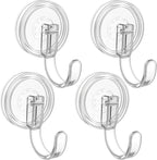 Wreath Hanger, Heavy Duty Suction Cup Hooks for Front Door, Plastic Clear Hooks for Halloween Christmas Wreaths, Welcome Sign, Glass Door, Tile Wall