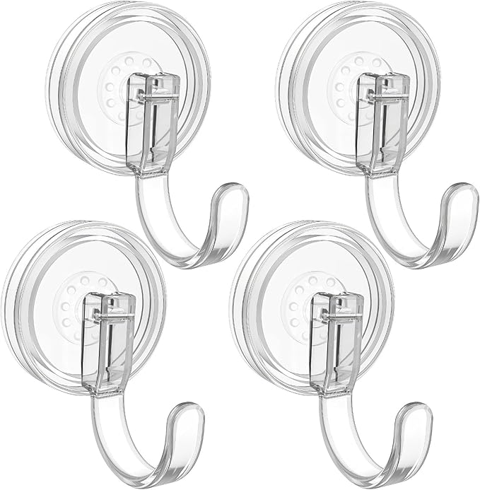 Wreath Hanger, Heavy Duty Suction Cup Hooks for Front Door, Plastic Clear Hooks for Halloween Christmas Wreaths, Welcome Sign, Glass Door, Tile Wall