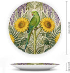 William Morris Forest Art Sunflower And Parrot Fashion Plates of 6", 7", 8", 10", Customize Christmas Design Blue And White Plates, Custom Gifts, Table Farmhouse Decorations Club, with Vertical Stand