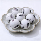 Set of 6 Decorative Orbs for Centerpiece Bowls for Dining Table Centerpiece Decor - 2.6in Feather Pattern Orb - Coffee Table Decor Ball - Bowl Excluded