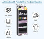KEETDY Over The Door Shoe Organizer Fit Big Shoes Large Shoe Rack for Door Hanging Shoe Organizer for Closet Door Storage Boots, Black