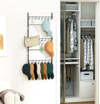 HapiRm Over Door Hat Rack - 3 Tier Wall Mounted Hat Organizer with 24 Hooks, Baseball Cap Organizer Storage Holds up to 24 Caps for Door, Bedroom, Closet