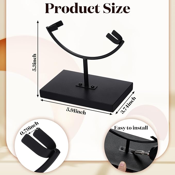 Marsui Large Rock Display Stand Slab Stands Crystal Holders Metal One Arm Two Prong Display Easel Holder for Plate Slab Slice Fossil Flat Minerals Crystals(5.91 x 3.74 x 5.31 Inches,Black)