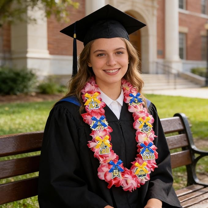 Leis for Graduation 2026, Artificial Flower Wreath with Cards Graduation Lays Gifts, Congrats Grad for High School