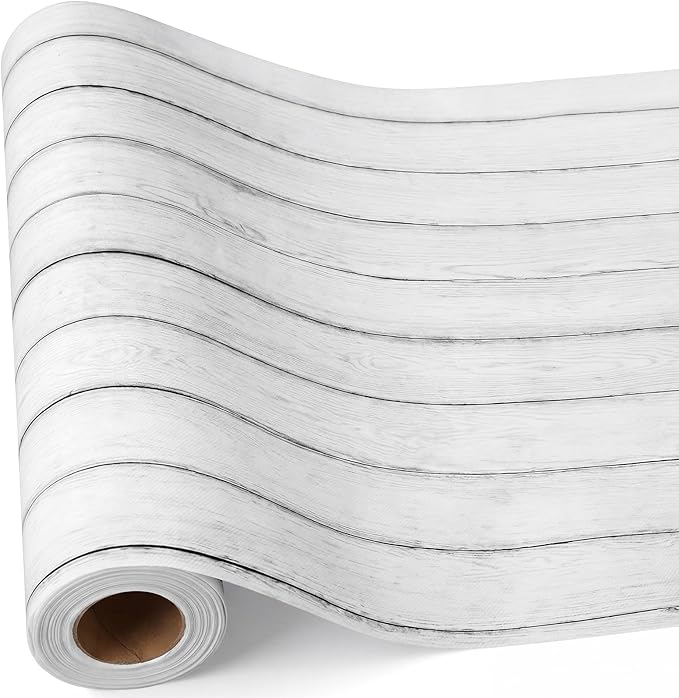Hahafelt 1.3x39 ft Fabric Bulletin Board Roll Reusable Waterproof Erasable Bulletin Board Wrinkle Resistant Non-Woven Fabric Roll for Background Decor DIY Craft (White,Wood Grain)