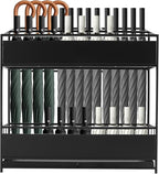 Commercial Metal Umbrella Rack Stand Sturdy Freestanding Umbrella Holder Large Capacity Organizer Suitable For Mall Hotel Office Lobby Corridor Household Entryway Storage Holds 24-46 Umbrella Black