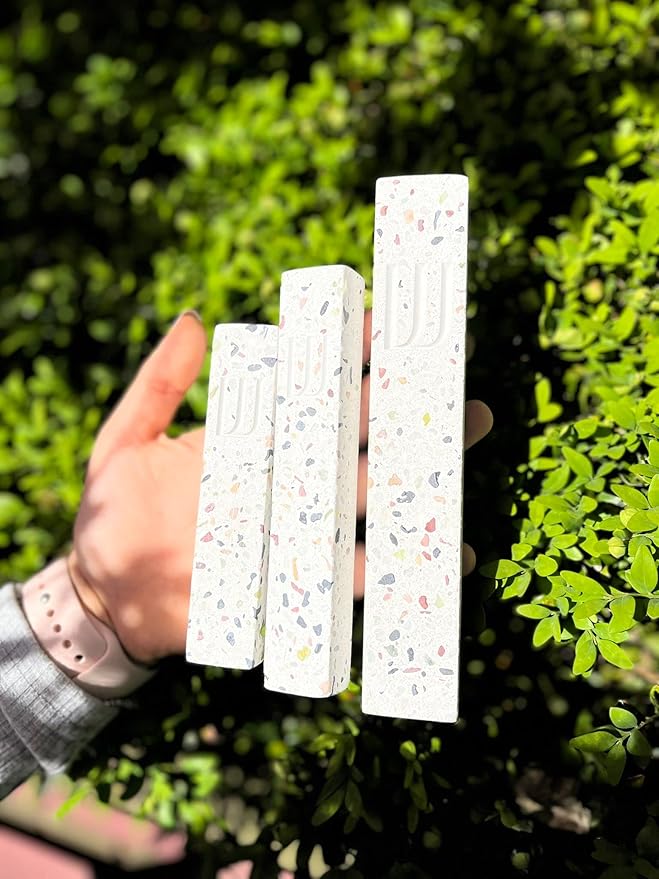 A&S Modern Stone Mezuzah Case Design, Mezuza Cover for Scroll Protection, Easy Peel and Stick Houswarming Gift and Home Blessing