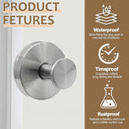 Zorfeter 2 PCS Suction Cup Wreath Hanger, Waterproof Suction Cup Hooks Hanging 15 Lbs Wreath Holder, Strong Hold Suction Hooks for Front Door/Windows/Glass(Silver)