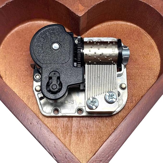 Pursuestar Fur Elise Wind Up Music Box, Heart Shaped Vintage Wood Carved Mechanism Musical Gift for Lover Girlfriend Wife Husband Valentine's Day Mother's Day Christmas Anniversary