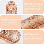 Mini Bud Vases As Wedding Centerpieces for Tables,Clear Bud Vases for Flowers,Small Flower Vases Suitable for Birthday Party,Anniversary,Wedding Reception,Baby Shower (Amber, 24PCS)