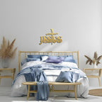 Jesus Cross Metal Wall Decor Christian Wall Art for Home Religious Cross Decoration Living Room Bedroom Prayer Room The Way The Truth The Life Christ Inspired Christian Gift for Family Friends(Gold)