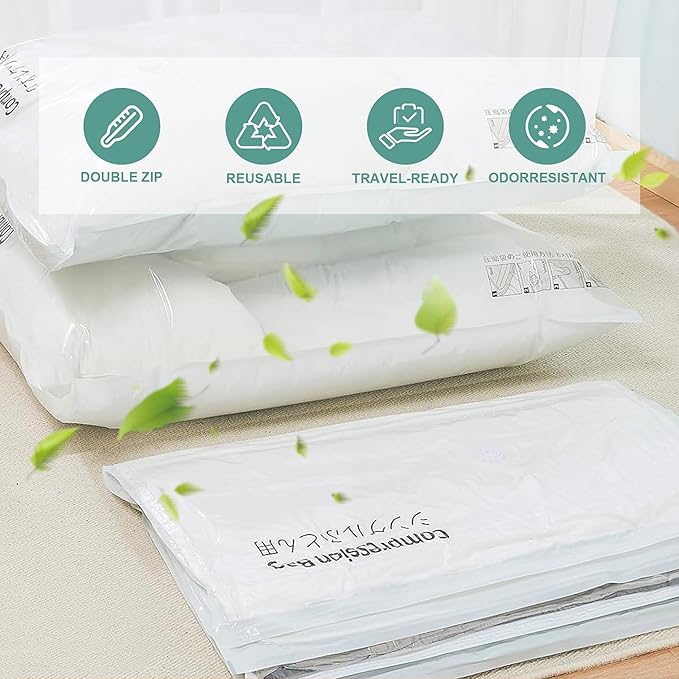 Travel Vacuum Storage Bags with Electric Pump, Multiple Combinations Travel Packing Bags for Luggage and Suitcase, Carry-on Size Compression Space Saver for Clothes and Clothing (D: 8 Combo-EPUMP)