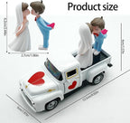 Alloy Retro Car Decors Antique Truck Model with Couple Figurines for Weddings Party Centerpieces and Home Shelf Display Couple Figurine Home Decors