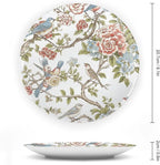 Fashion Plates Chinoiserie Tree Peony Bird Floral Personalized Decor for Office Wall Table Display Hanging Decorative Tiles Including Bracket And Special Hook, Multi Sizes, Gifts for Men Women