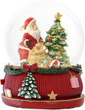 8.25 Inch Height Christmas Snow Globe with Light up Musical Snowflakes Holiday Decoration, Santa Claus Oversized Resin Snowglobes, Christmas Holiday Decor.