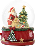 8.25 Inch Height Christmas Snow Globe with Light up Musical Snowflakes Holiday Decoration, Santa Claus Oversized Resin Snowglobes, Christmas Holiday Decor.