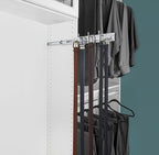 Rev-A-Shelf 12" Pull Out Closet Organization Rack for Belts, Ties and Scarves, Accessories Storage Hanger with Mounting Hardware, Chrome, BRC-12CR
