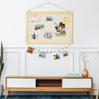 DOLLAR BOSS Bulletin Board with Linen 36'' x 24'' Wood Framed Cork Boards for Walls, Photo Display Pin Board, Decorative Corkboard for Office Home School Dorm Decor with 10 Pushpins, Natural Wood