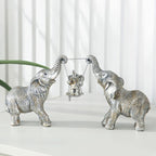 TOHLUCS Elephant Statue.Silver Elephant Decor for Women,Mom Gifts.Elephant Figurines Brings Good Luck.Decoration Ornaments for Living Room,Table Centerpiece, Shelf, Office Decor (Silver)