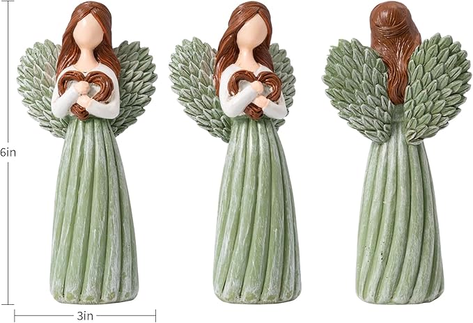 Remembrance Angel Figurines,Sympathy Gifts for Loss of Loved One,Grief Gifts for Women,Memorial Gifts to Hold Each One Safely in Your Heart,Hand-Painted Figurine.Life was a willow branch heart.