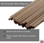 Ziffs Home® 120pcs Natural Fibre Reed Diffuser Sticks - 25.4cm/10in x 4mm/0.16in - Thick Reeds Sticks - Fibre Reeds for Diffusers