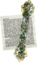 Mezuzah with Scroll for Door, Enamel&Zinc Alloy Blessing Mezuzah Case for Door, Colored Painted Mezuzha Scroll Kosher for Jewish Gifts/Jewish Decor, Christmas (Dark Green, 1.37x5.98 in)