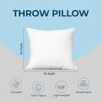 Utopia Bedding Throw Pillows (Set of 4, White) – 14 x 14 Inches Down Alternative Pillows for Bed, Sofa, and Couch - Fluffy Decorative Stuffer Pillow for Indoors & Outdoors