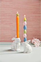 Mud Pie Led Bunny Taper Holder; Small 5" x 3 3/4"