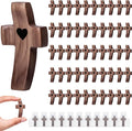 50-Pack Wooden Cross Fidget, Handmade Pocket Wood Crosses, Cross My Heart | Encouragement Gift, Relieve Anxiety for Yourself, Inspirational Easter Gift for Christian Faith, Prayer, Father Day Gifts
