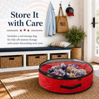 250th Anniversary Patriotic Wreaths for Front Door, 28 Inch Extra Large 4th of July Wreath, Pre-Lit Layered Ribbon Design, Red White and Blue Memorial Day Decorations with Storage Bag
