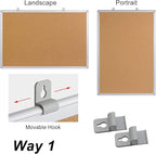 Cork Board Bulletin Board 24 x 36, Silver Aluminium Framed 2x3 Corkboard, Office Board for Wall Cork, Large Wall Mounted Notice Pin Board