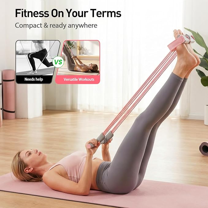 Pedal Resistance Bands with Handles - 2026 New Multifunctional Rubber Fitness Band for Full Body Workout, Yoga, Stretching, Waist, Arm, Leg