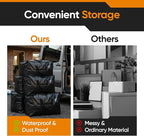 HOLDN’ STORAGE 10-Pack Moving Bags, Extra Large Storage Totes with Zipper Lids, Heavy-Duty Reusable for Clothes, Bedding, Books, 45 Gallons Each