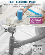Vacuum Storage Bags for Travel, 24 Pack (6L+6M+6S+6XS) Vacuum Seal Bags with Wireless Rechargeable Electric Pump, Travel Essentials Space Saving Bag for Clothes, Luggage, Carry-on Suitcase, Backpack