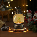 Christmas Snow Globe Lantern - Lighted Musical Water Globes with 6H Timer, Glittering Swirling Nutcracker & Train Scene, Battery/USB Powered Holiday Decoration for Indoor Christmas Decor & Gifts