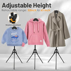 2 Pack Shirt Display Stand, 32-63 Inch Height Adjustable Mannequin Torso for Vendors, T Shirt Clothing Display Stand Rack, Foldable Steamer Stand for Clothes Garment Retail