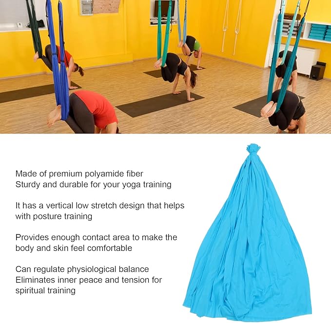 Aerial Yoga Swing Hammock Kit, Yoga Hammock, Posture Training Yoga Swing Hammock Elastic Regulate Balance for Beginners for Improved Yoga Inversions, Flexibility, Core Strength