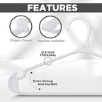 Utopia Home Clothes Hangers - Standard Plastic Hangers Space Saving - Durable Coat Hangers 20 Pack (White)