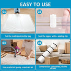 Mattress Vacuum Bag for Queen and Full Size, 78.7x98.4in Space Saver Mattress Vacuum Seal Bag with 4 Straps Dual-Zip Seal Mattress Compression Bag for Memory Foam Mattress Moving Transport Storage