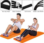 Pedal Resistance Band, 4-Tube Elastic Pull Rope, Sit-up Equipment, Yoga Strap Bodybuilding Expander, Exercise Bands, Fitness Equipment for Abdomen, Waist, Arm, Leg Stretching Slimming Training